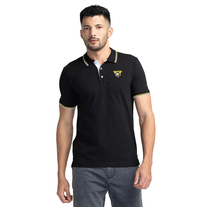 Black Regular Fit Men's Polo T-Shirt