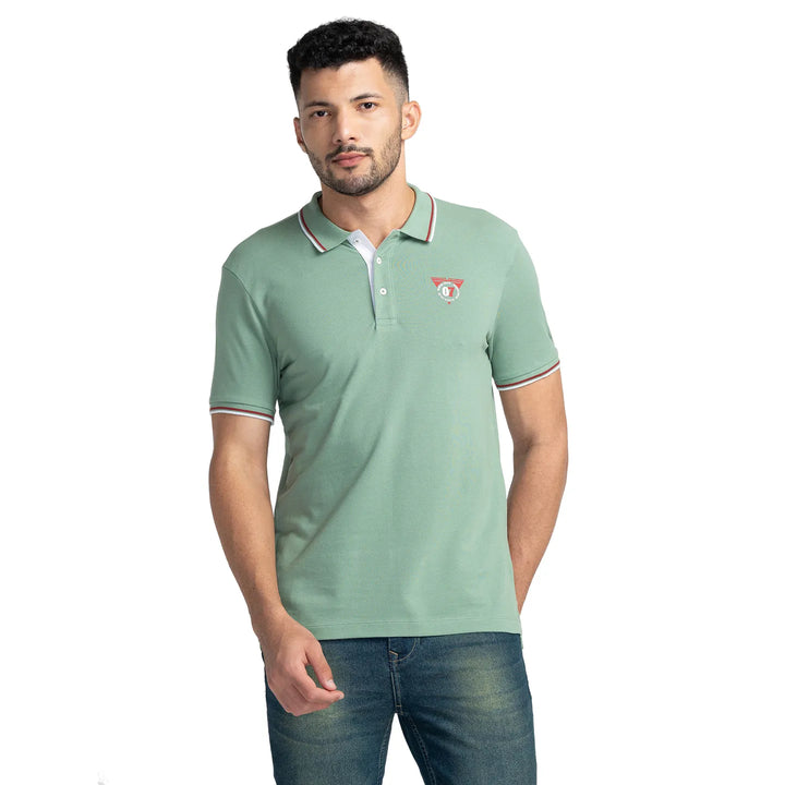 Green Regular Fit Men's Polo T-Shirt
