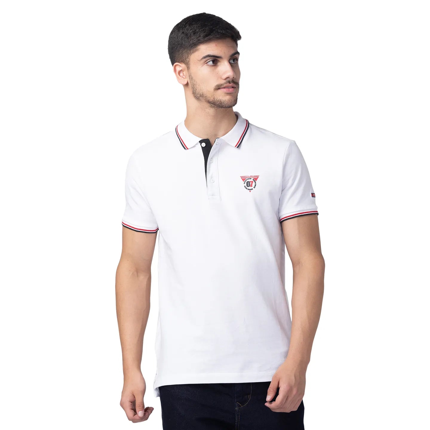 Being Human Clothing Men Regular Fit Polo Neck T-Shirts-White