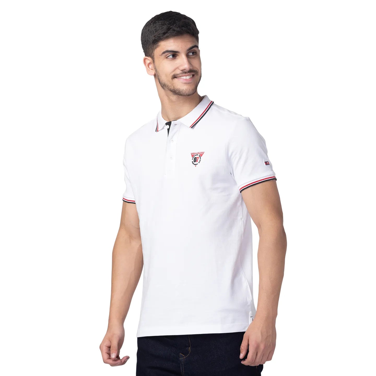 Being Human Clothing Men Regular Fit Polo Neck T-Shirts-White