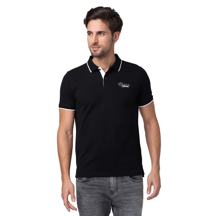 Black Regular Fit Men's Polo T-Shirt