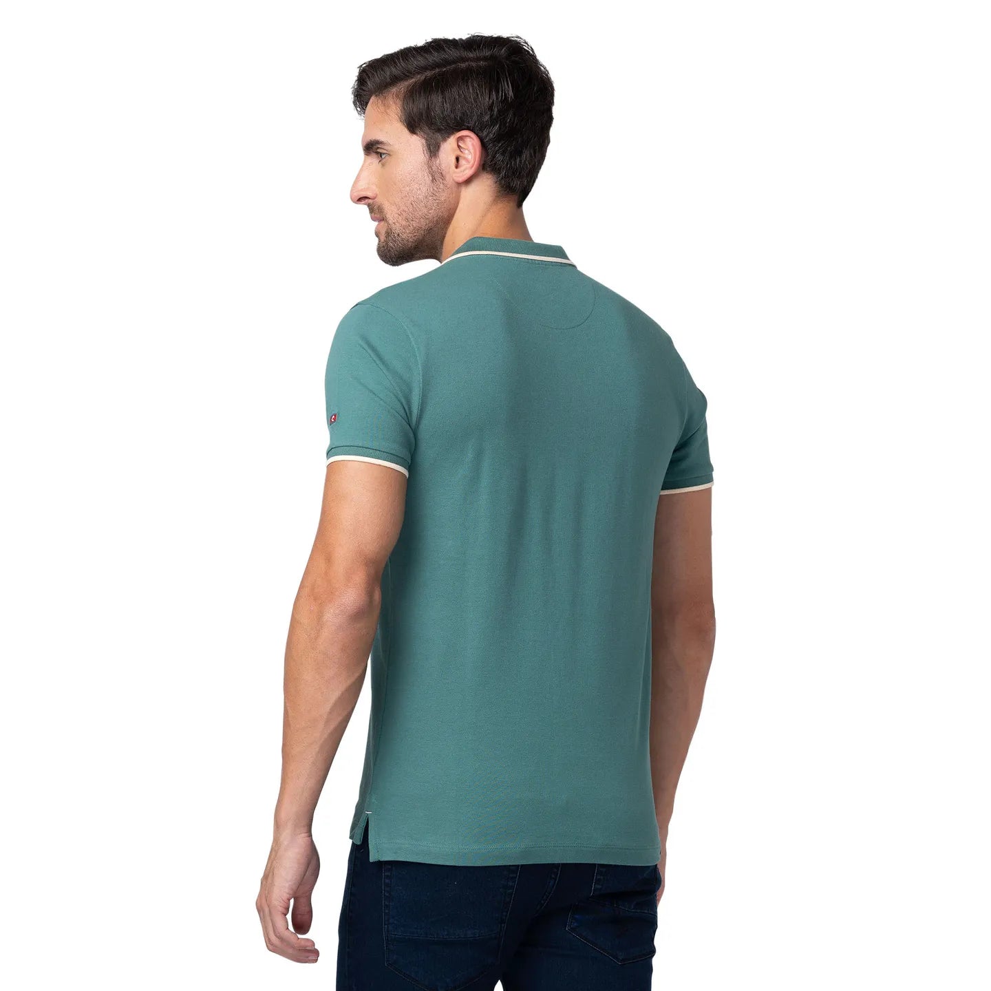 Green Regular Fit Men's Polo T-Shirt by Being Human Clothing