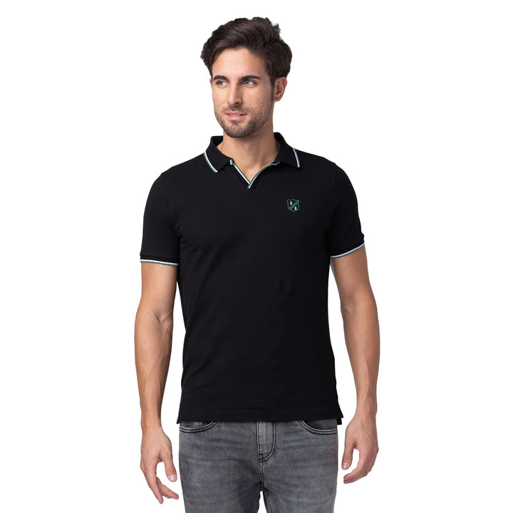 Black Regular Fit Men's Polo T-Shirt