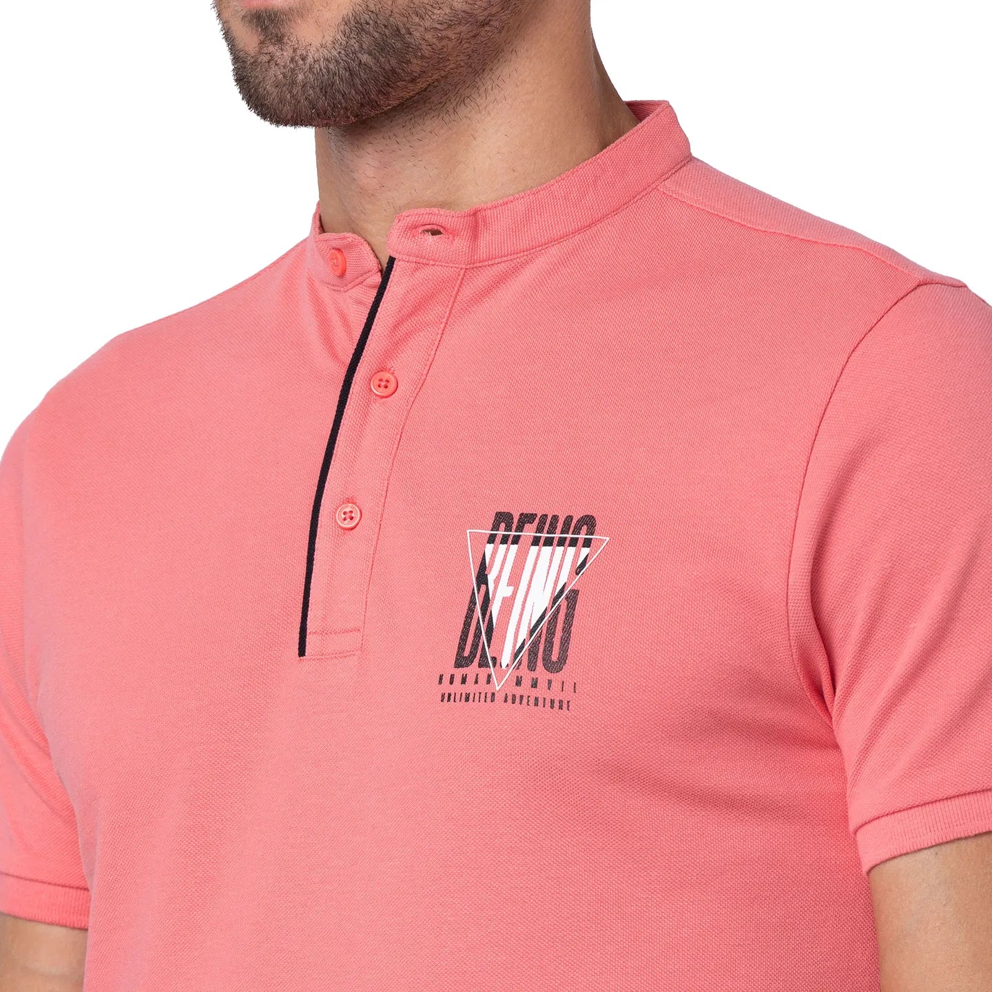 Being Human Clothing Men Regular Fit Collared T-Shirts-Coral