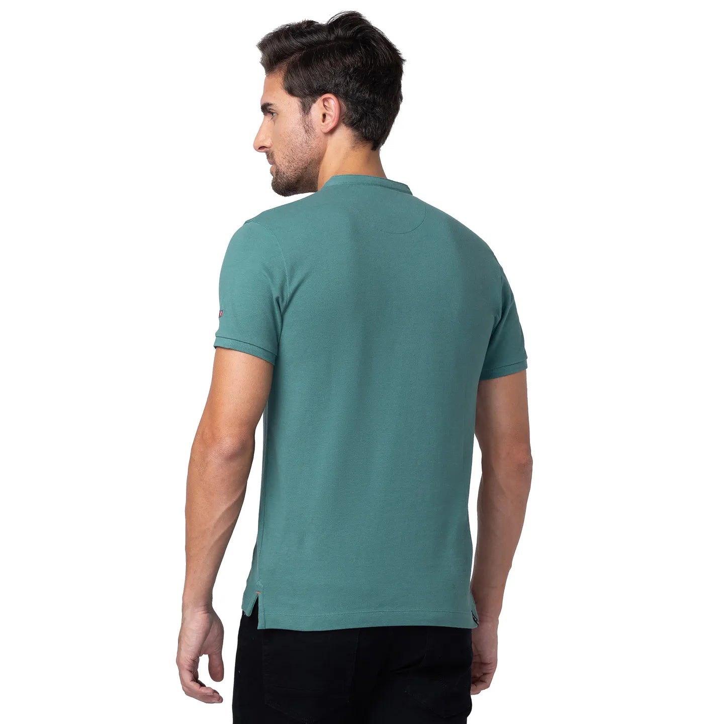 Being Human Clothing Men Regular Fit Collared T-Shirts-Foliage Green