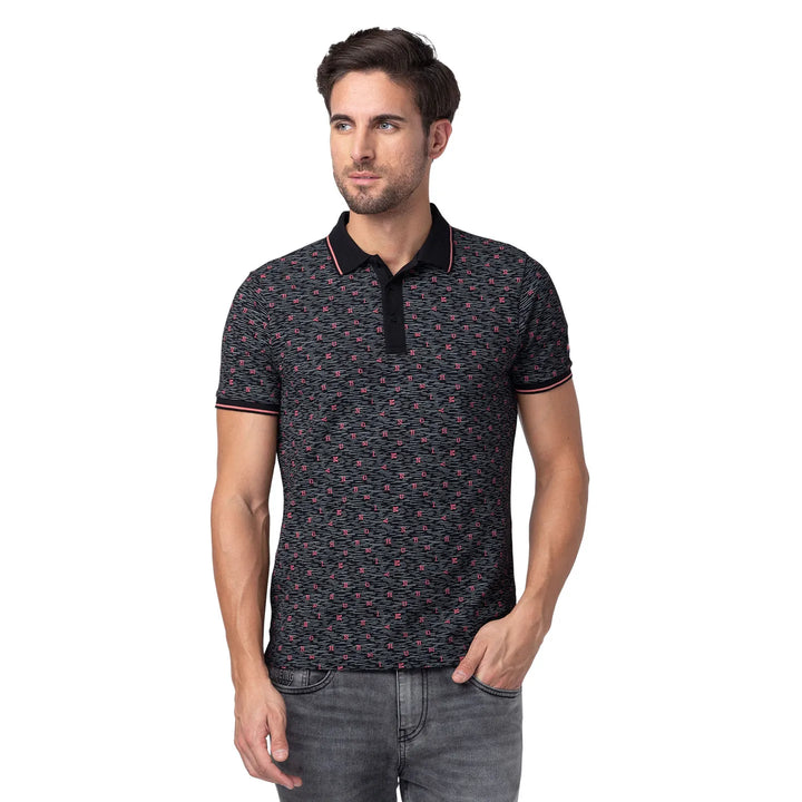 Black Regular Fit Men's Polo T-Shirt