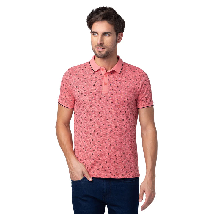 Pink Regular Fit Men's Polo T-Shirt by Being Human Clothing
