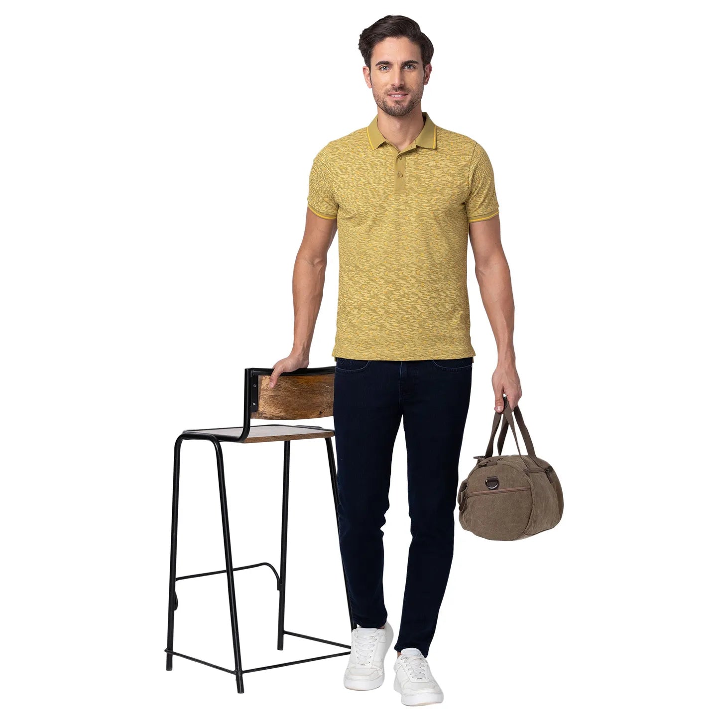 Brown Regular Fit Men's Polo T-Shirt by Being Human Clothing