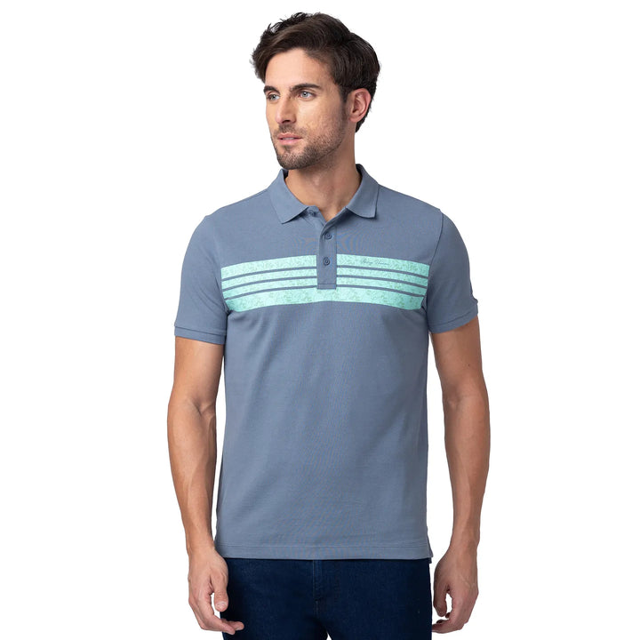 Grey Regular Fit Men's Polo T-Shirt