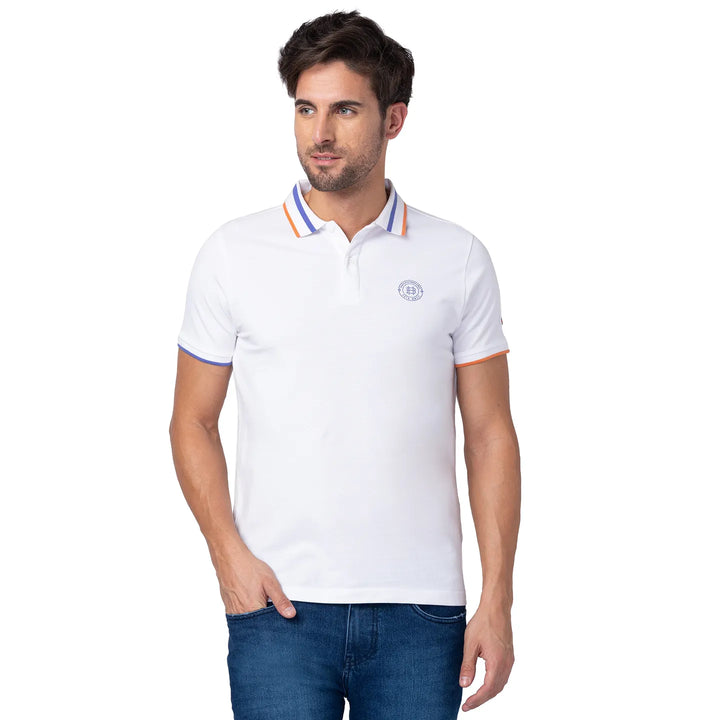 White Regular Fit Men's Polo T-Shirt