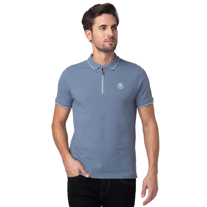 Grey Regular Fit Men's Polo T-Shirt