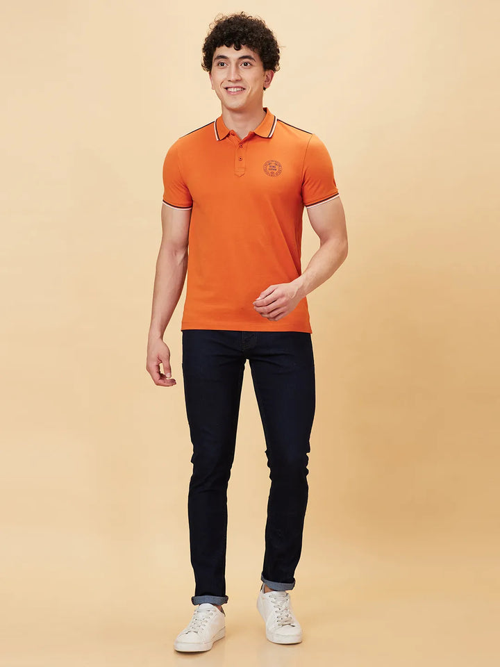 Yellow Regular Fit Men's Polo T-Shirt