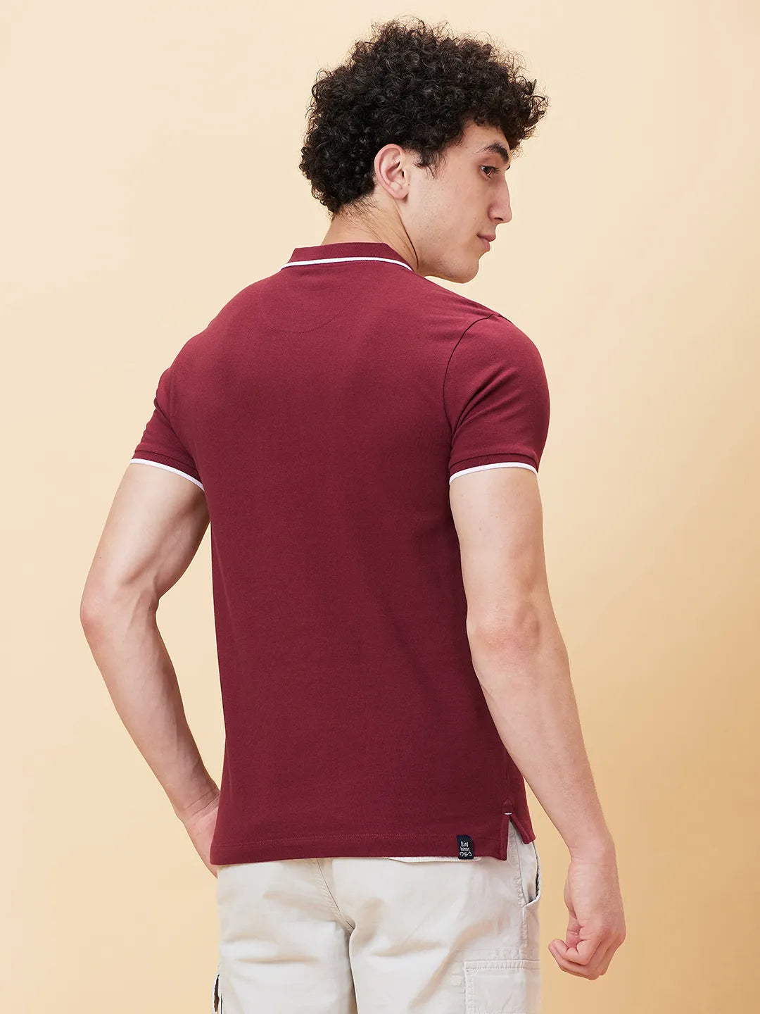 Being Human Clothing Men Regular Fit Polo Neck T-Shirts-Zinfandel