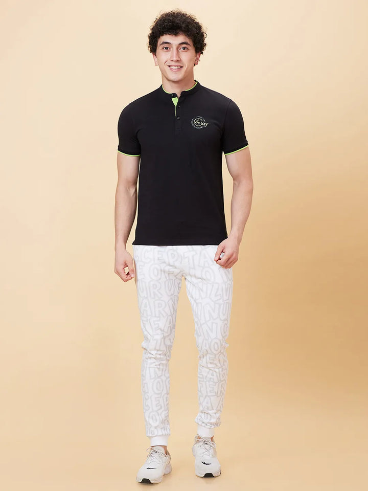 Black Regular Fit Men's Polo T-Shirt