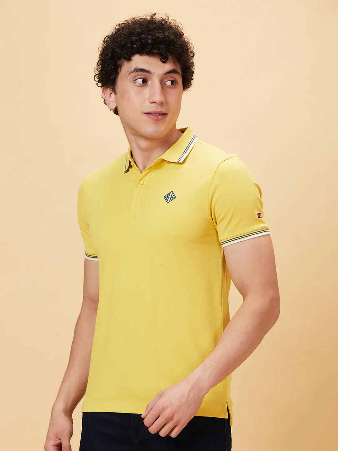 Being Human Clothing Men Regular Fit Polo Neck T-Shirts-Mimosa