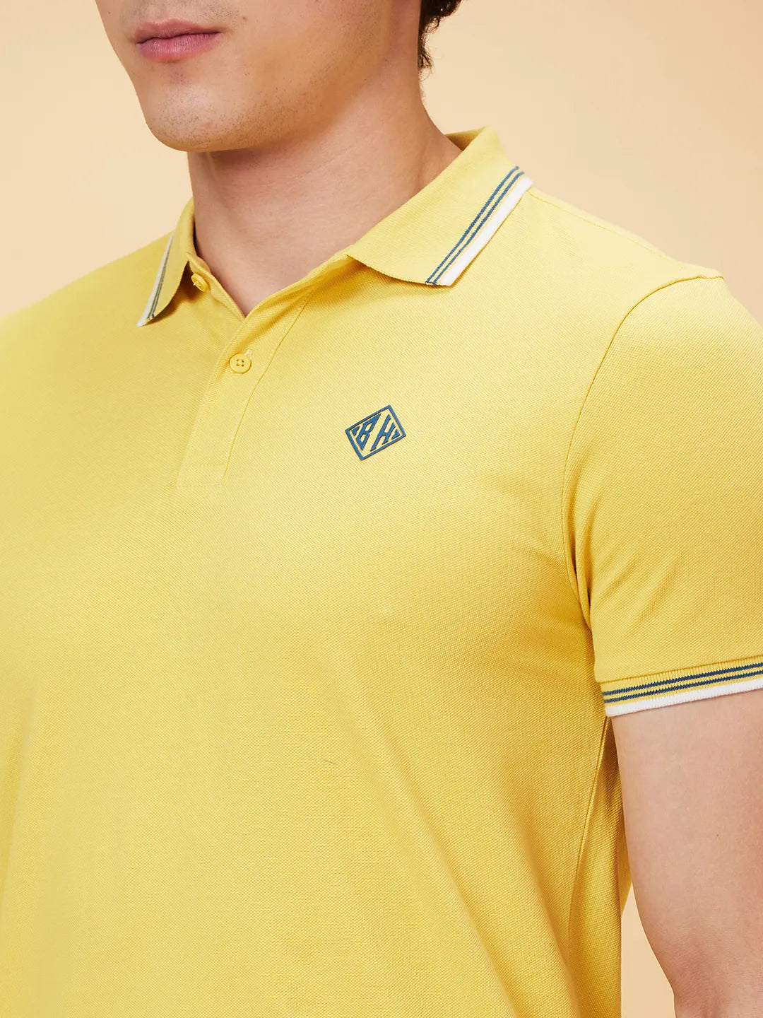 Being Human Clothing Men Regular Fit Polo Neck T-Shirts-Mimosa