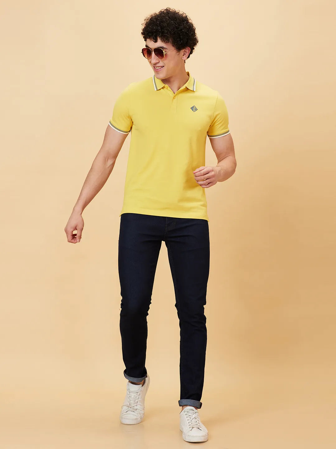 Being Human Clothing Men Regular Fit Polo Neck T-Shirts-Mimosa