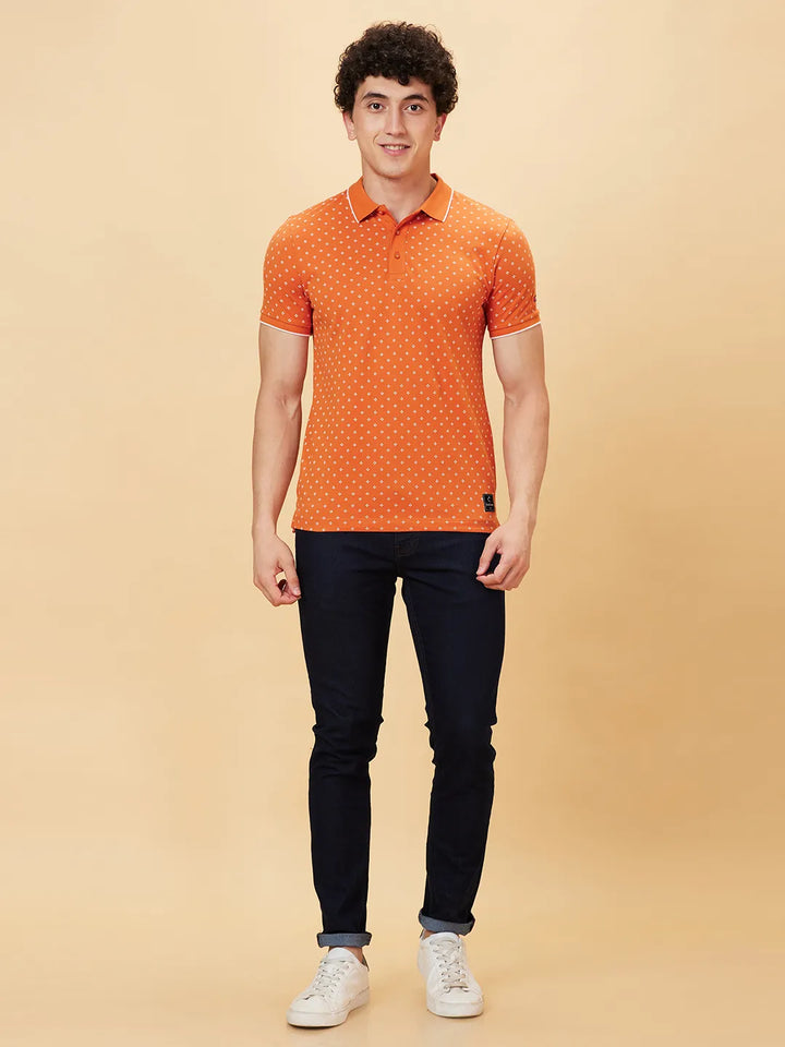Gold Flam Regular Fit Men's Polo T-Shirt by Being Human Clothing