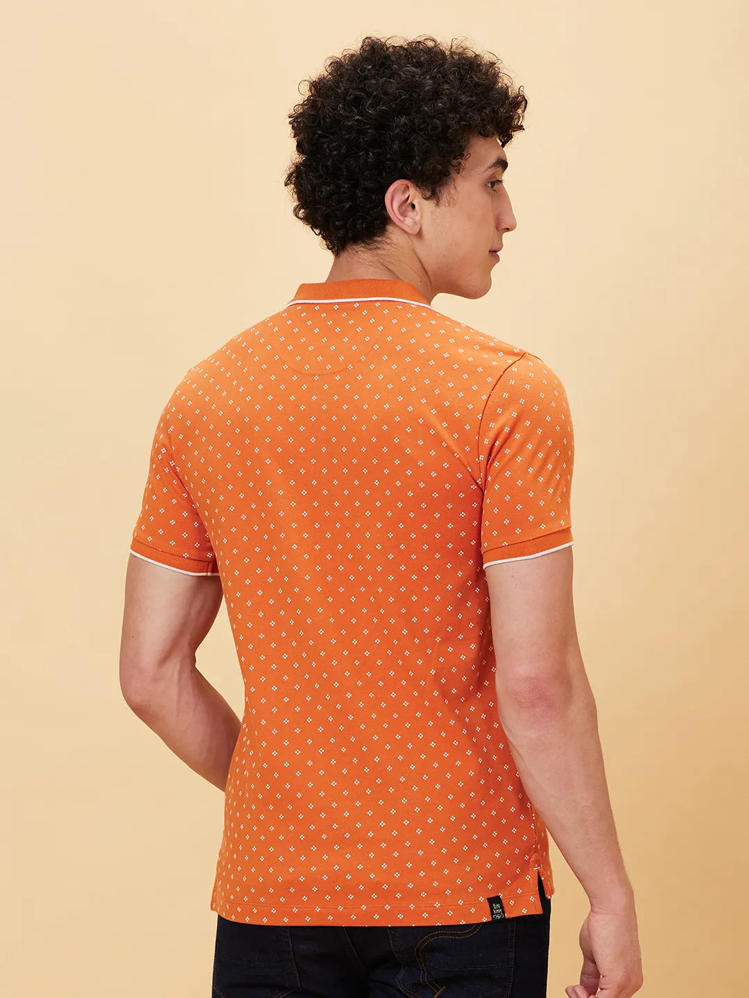 Being Human Clothing Men Regular Fit Polo Neck T-Shirts-Gold Flam