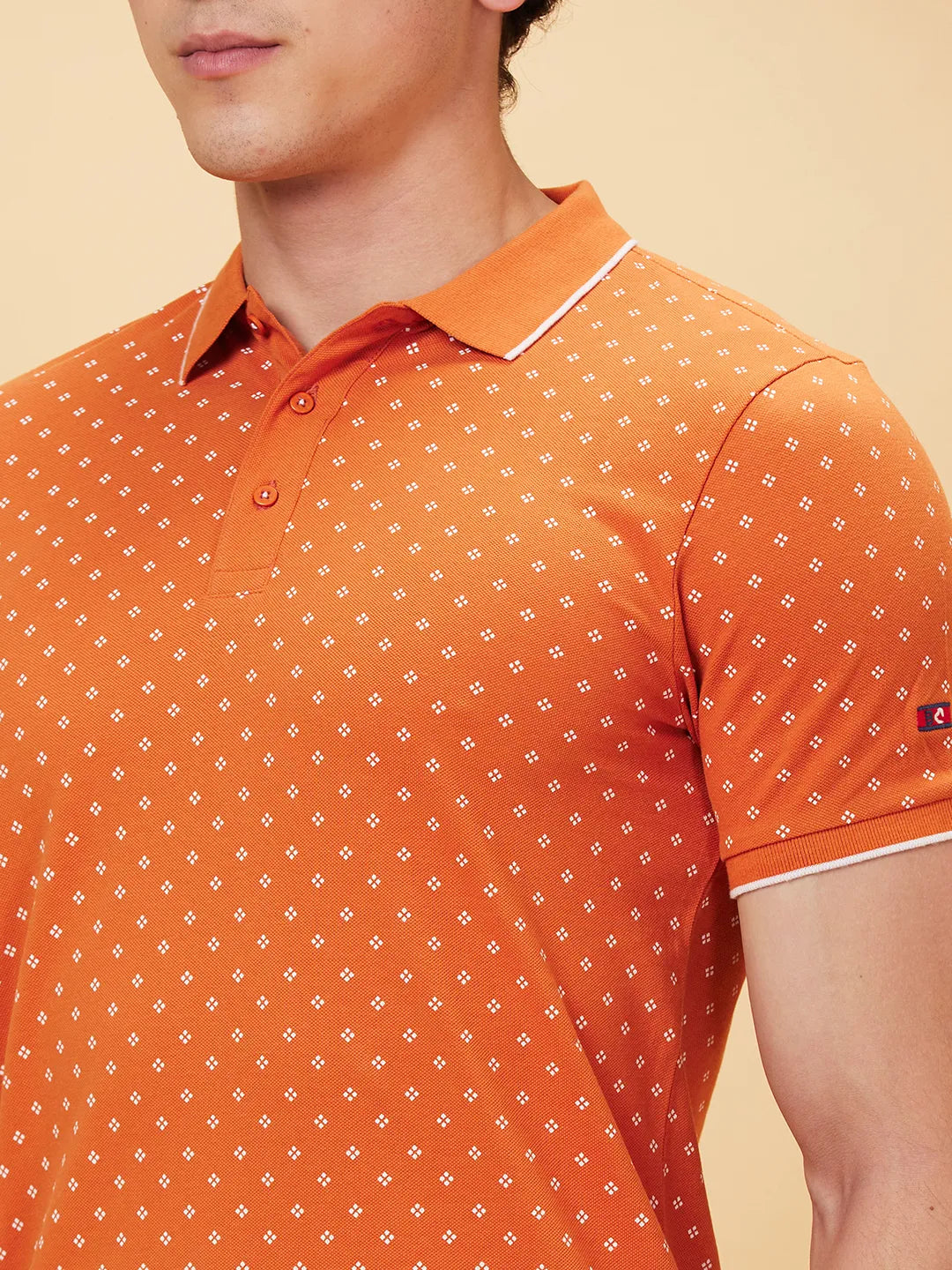 Being Human Clothing Men Regular Fit Polo Neck T-Shirts-Gold Flam