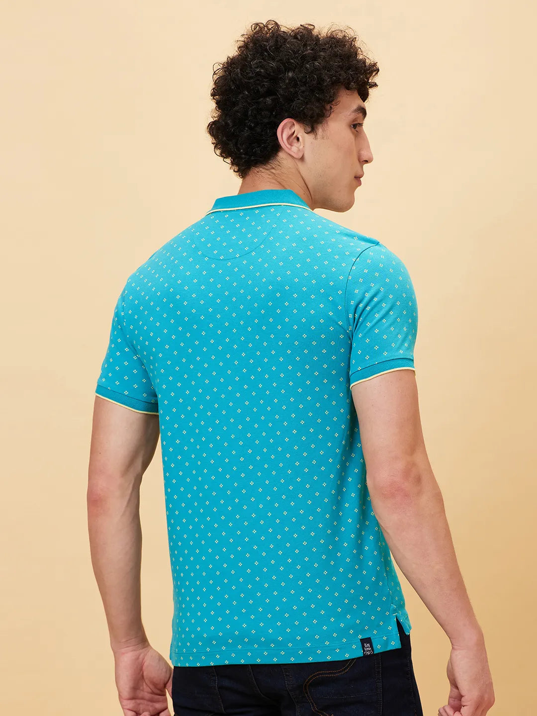 Being Human Clothing Men Regular Fit Polo Neck T-Shirts-Lake Blue