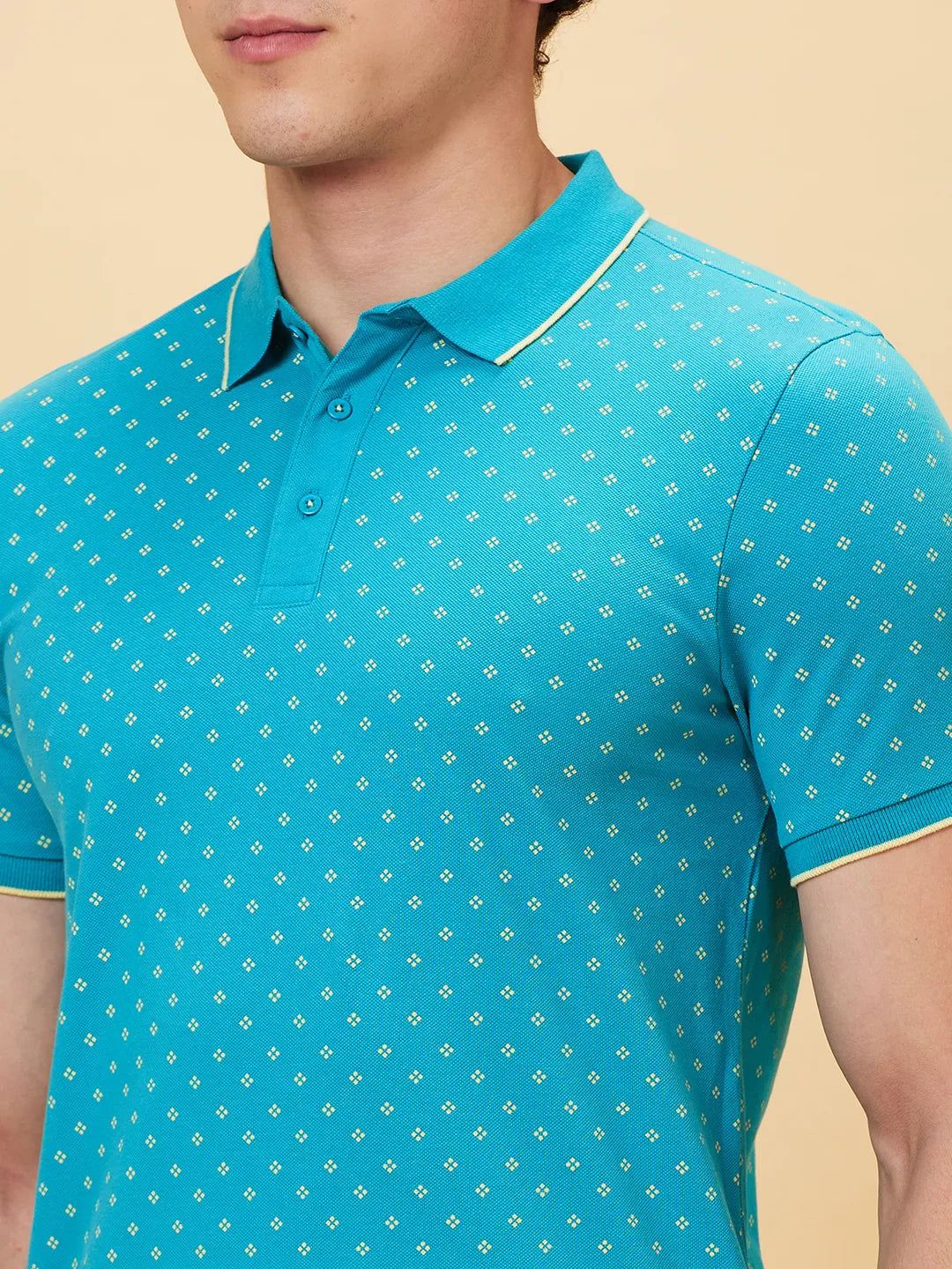 Being Human Clothing Men Regular Fit Polo Neck T-Shirts-Lake Blue