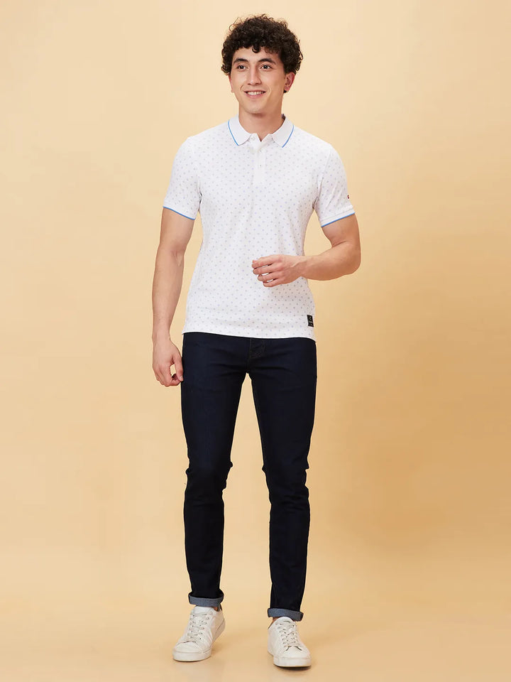 White Regular Fit Men's Polo T-Shirt