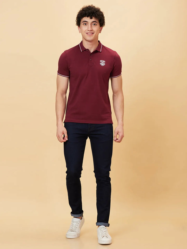Red Regular Fit Men's Polo T-Shirt