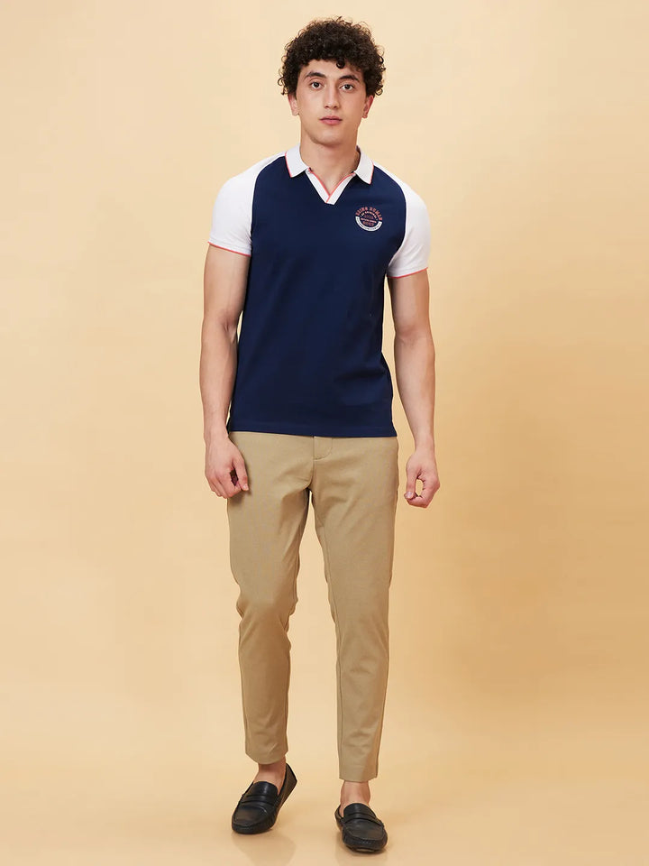 Blue Regular Fit Men's Polo T-Shirt