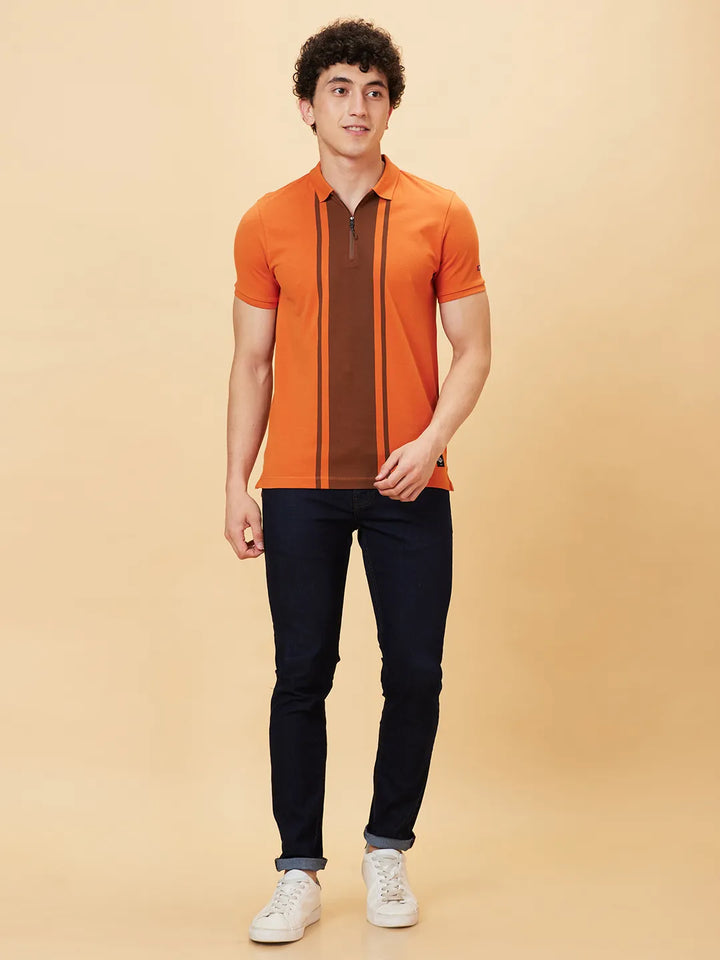 Yellow Regular Fit Men's Polo T-Shirt