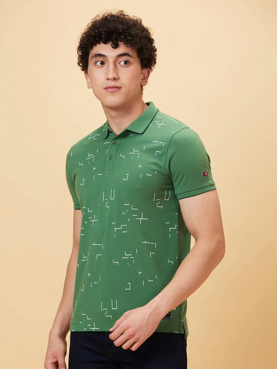 Being Human Clothing Men Regular Fit Polo Neck T-Shirts-Artichoke Green