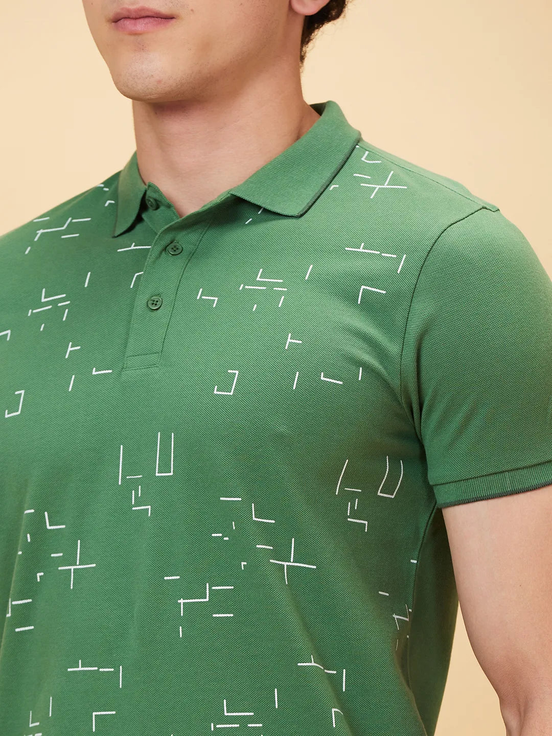 Being Human Clothing Men Regular Fit Polo Neck T-Shirts-Artichoke Green