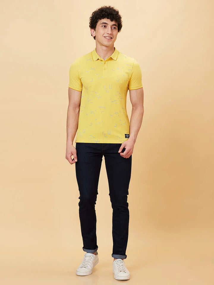 Yellow Regular Fit Men's Polo T-Shirt by Being Human Clothing