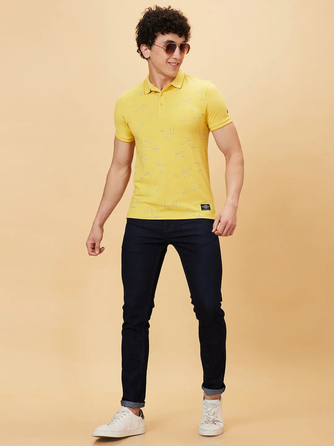 Being Human Clothing Men Regular Fit Polo Neck T-Shirts-Mimosa