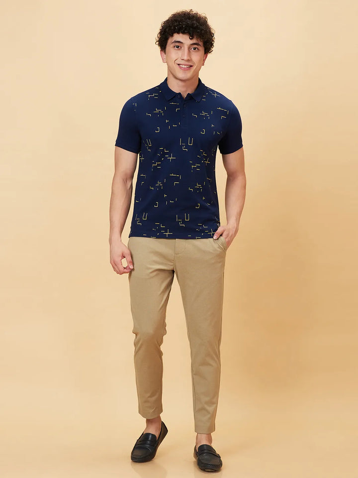 Blue Regular Fit Men's Polo T-Shirt