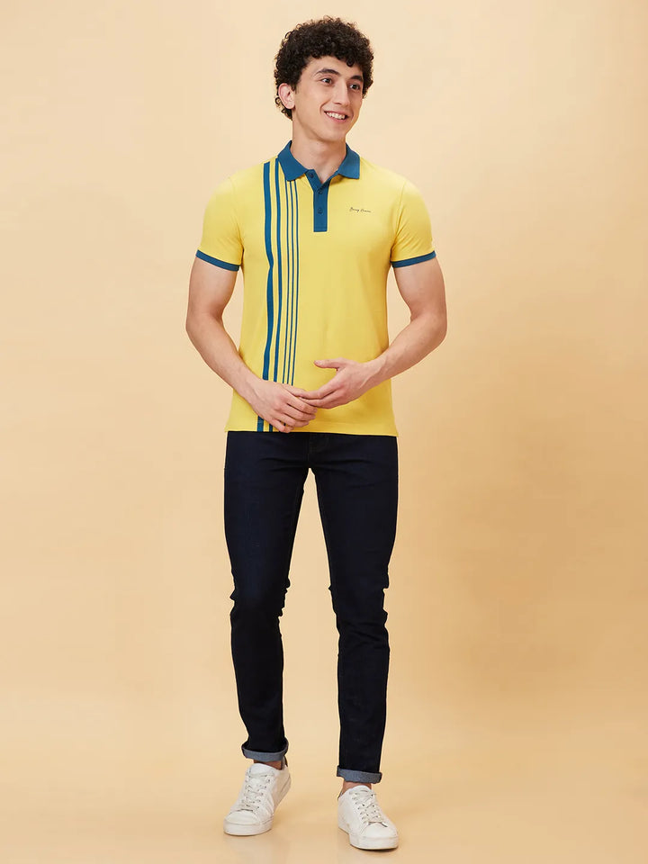 Yellow Regular Fit Men's Polo T-Shirt