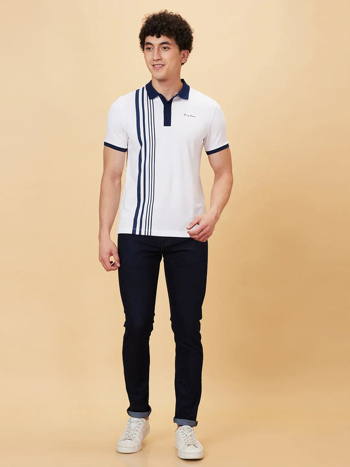 White Regular Fit Men's Polo T-Shirt