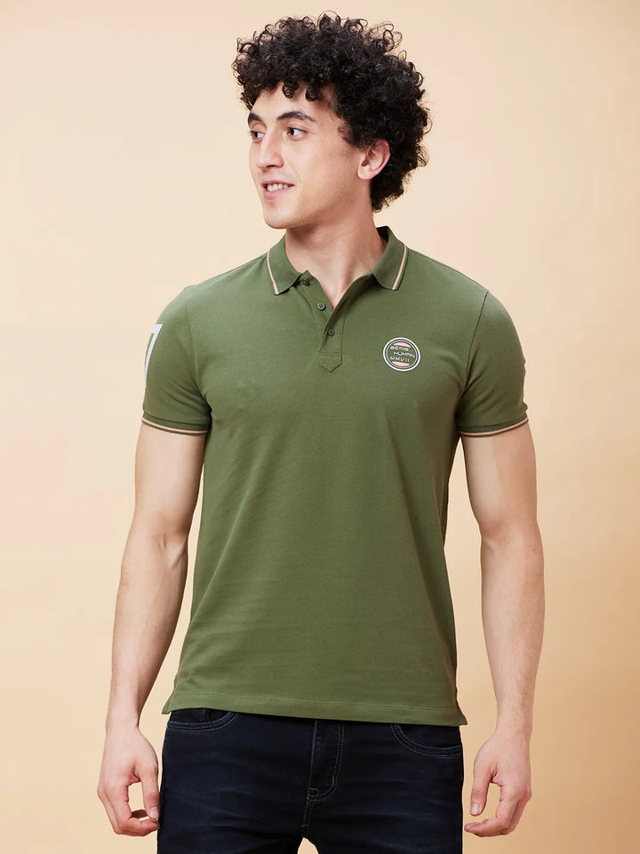 Green Regular Fit Men's Polo T-Shirt