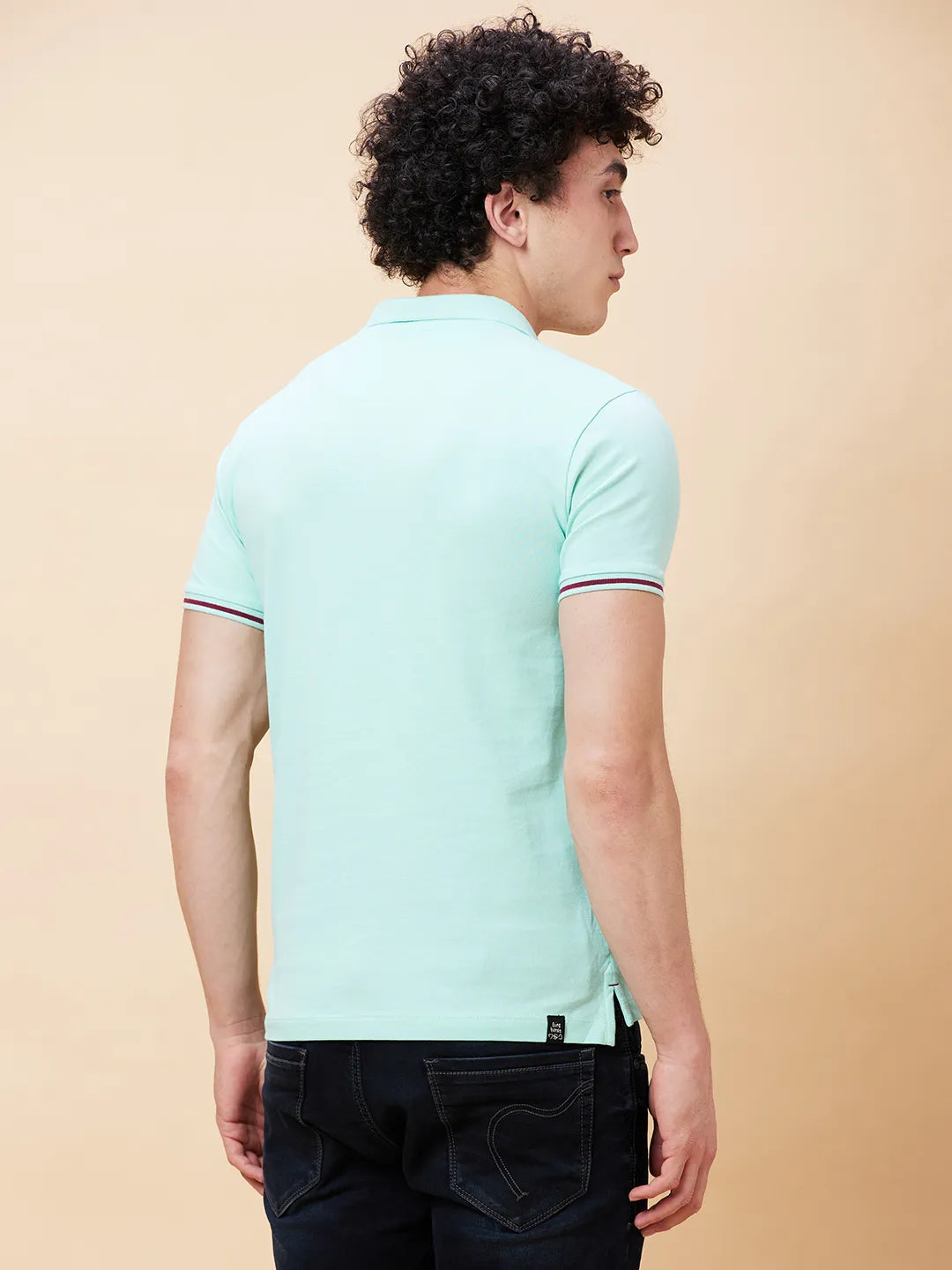 Being Human Clothing Men Regular Fit Polo Neck T-Shirts-Brook Green