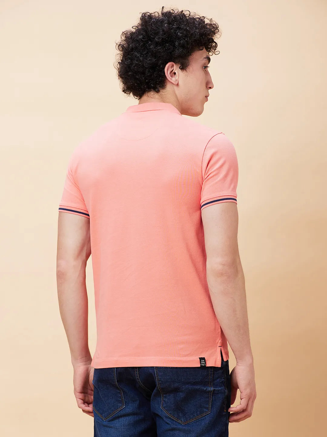 Being Human Clothing Men Regular Fit Polo Neck T-Shirts-Burnt Coral