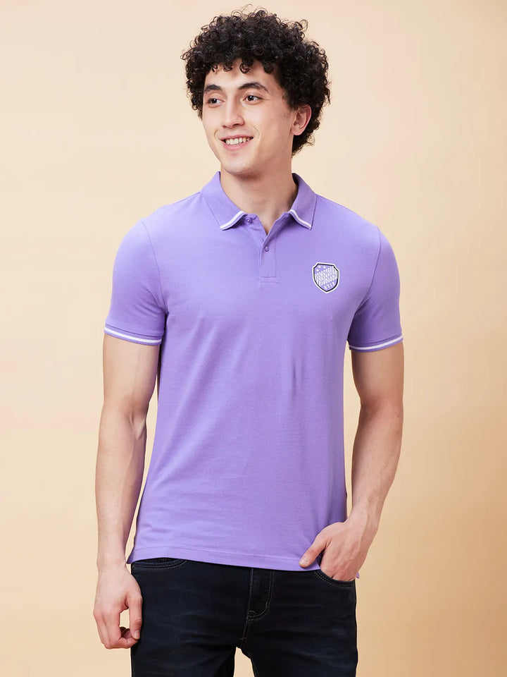 Purple Regular Fit Men's Polo T-Shirt