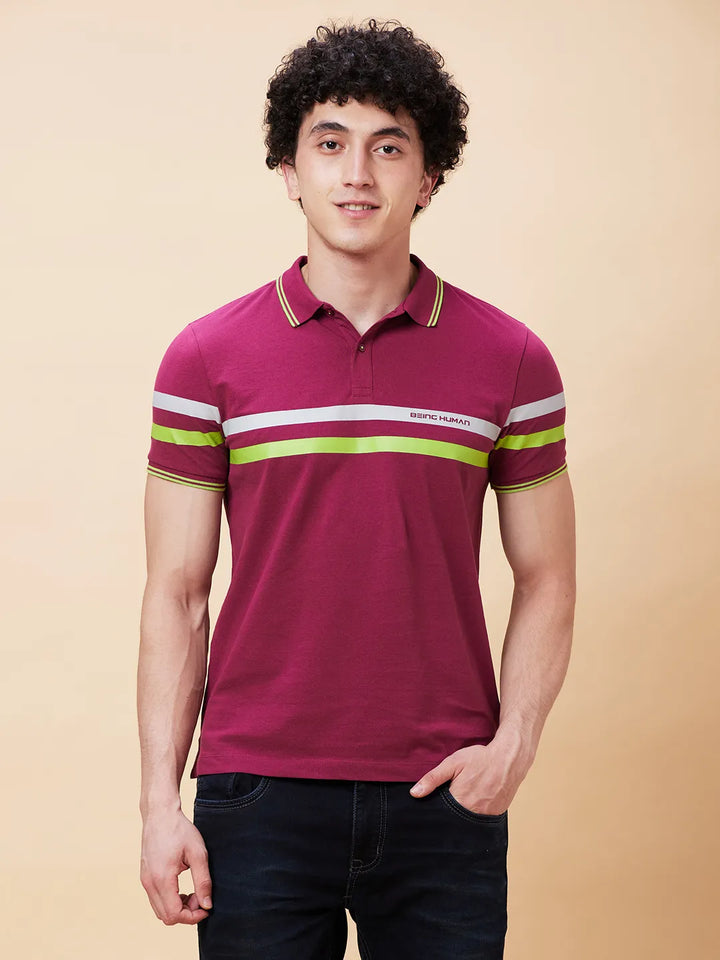 Purple Potion Regular Fit Men's Polo T-Shirt by Being Human Clothing