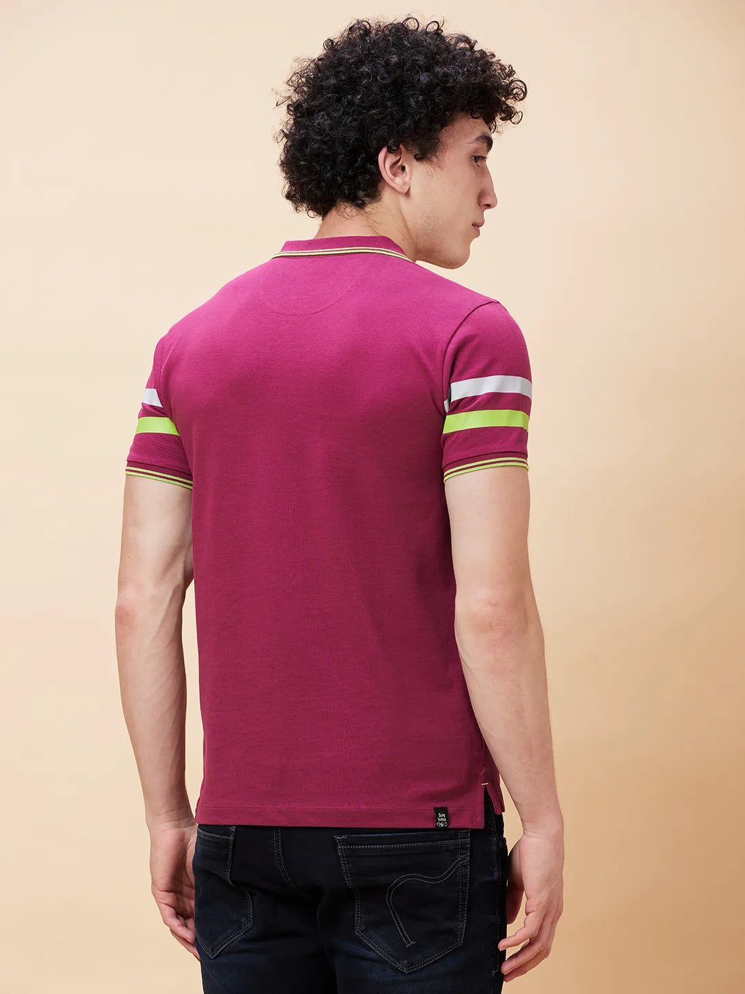 Being Human Clothing Men Regular Fit Polo Neck T-Shirts-Purple Potion