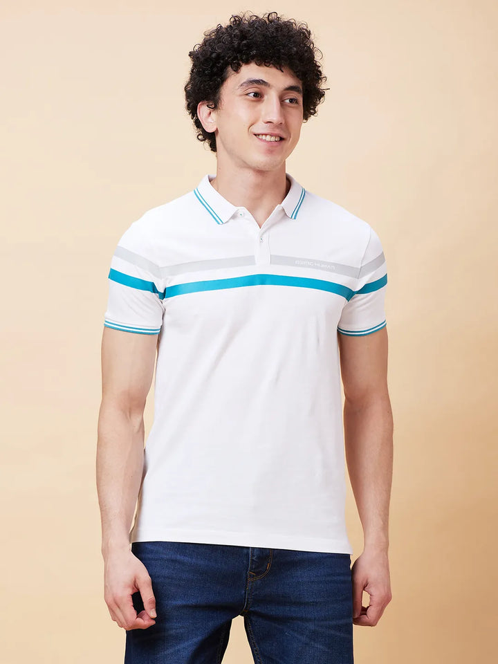 White Regular Fit Men's Polo T-Shirt