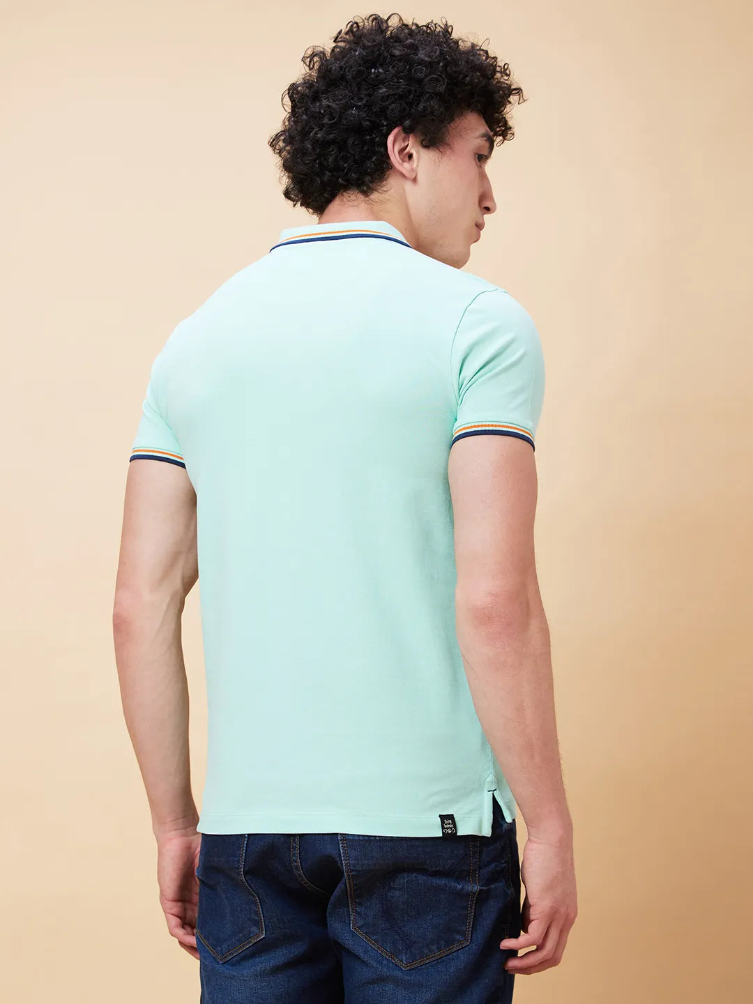 Being Human Clothing Men Regular Fit Polo Neck T-Shirts-Brook Green