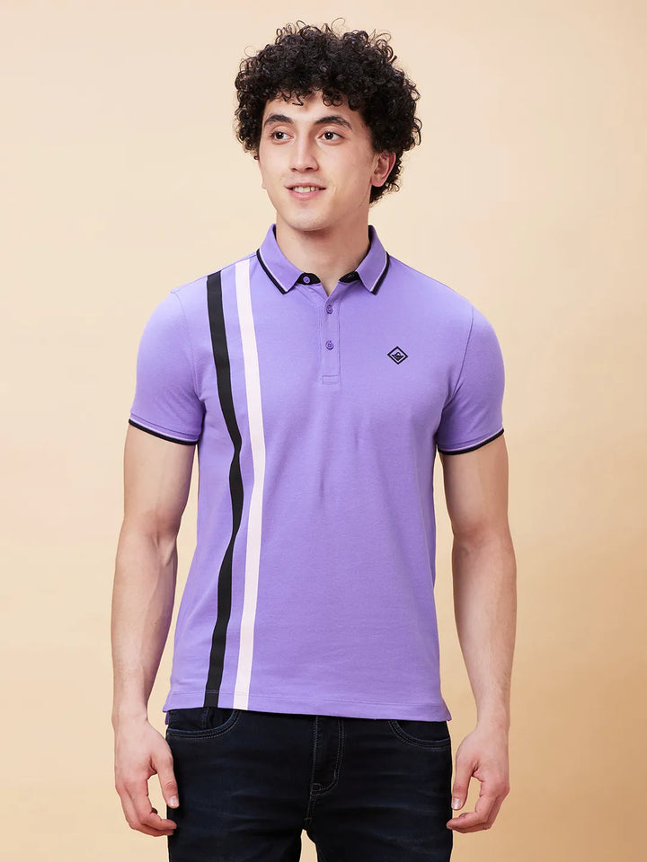 Purple Regular Fit Men's Polo T-Shirt