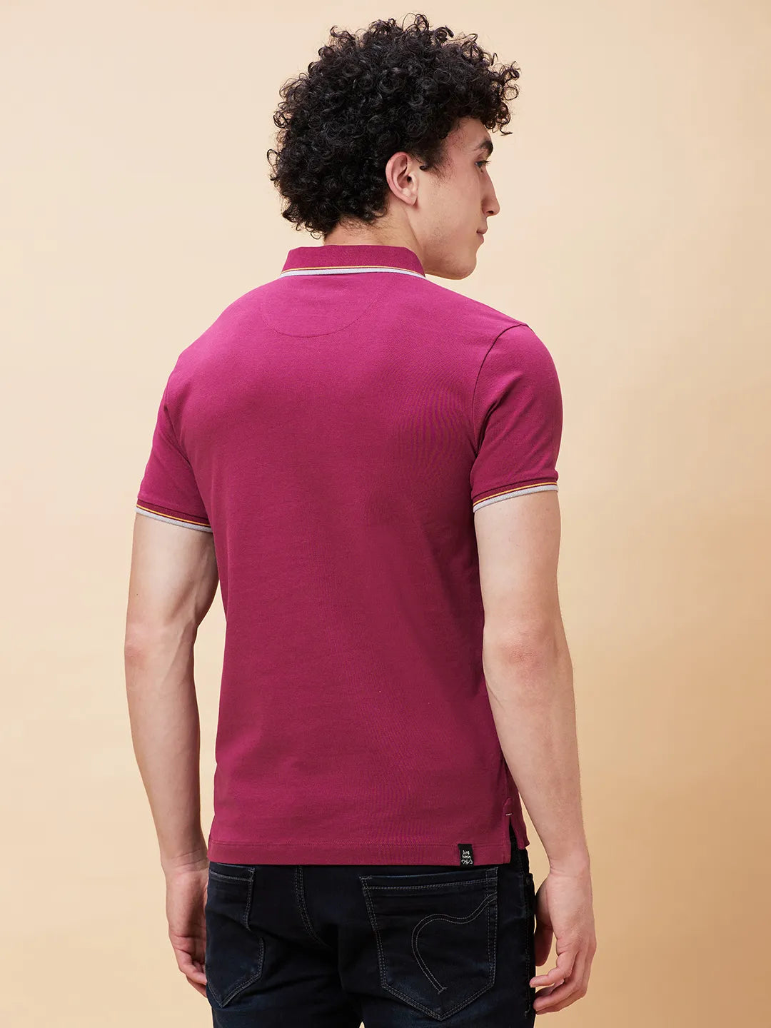 Being Human Clothing Men Regular Fit Polo Neck T-Shirts-Purple Potion