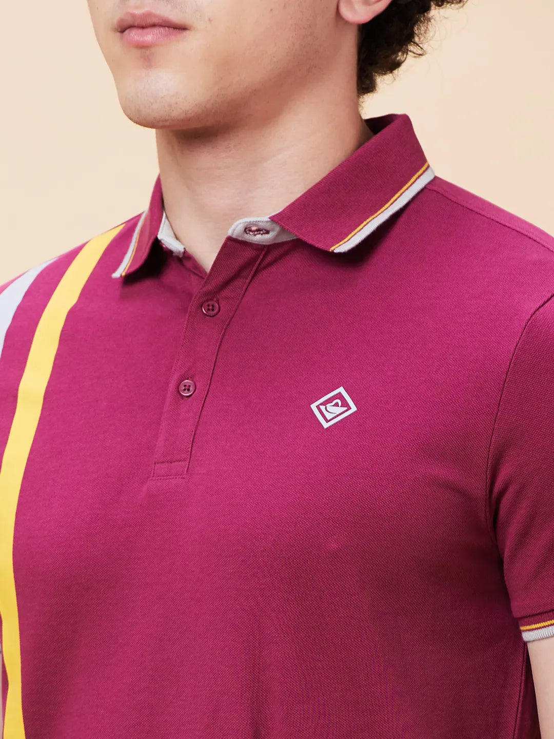 Being Human Clothing Men Regular Fit Polo Neck T-Shirts-Purple Potion