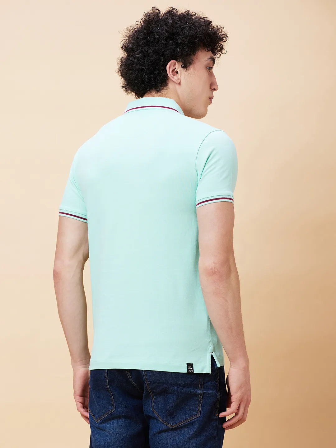 Being Human Clothing Men Regular Fit Polo Neck T-Shirts-Brook Green