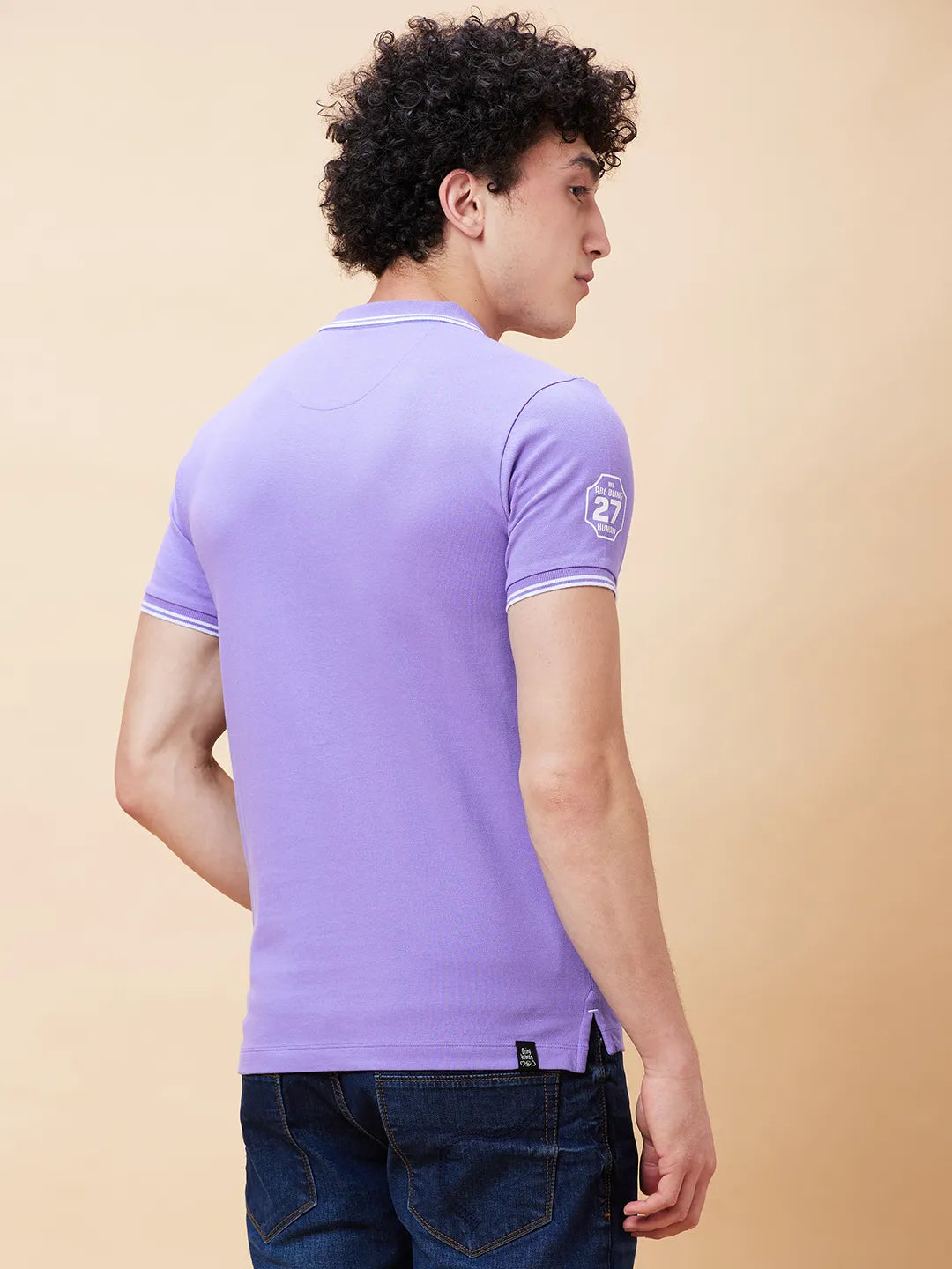 Being Human Clothing Men Regular Fit Polo Neck T-Shirts-Dahalia Purple